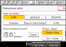 Ilustrace displeje ovládacího panelu