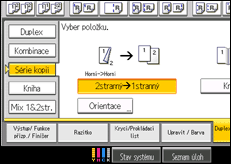 Ilustrace displeje ovládacího panelu