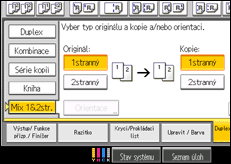 Ilustrace displeje ovládacího panelu