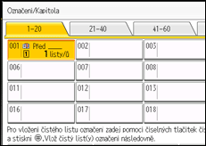Ilustrace displeje ovládacího panelu