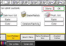Ilustrace displeje ovládacího panelu