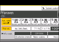 Ilustrace displeje ovládacího panelu