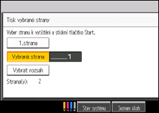 Ilustrace displeje ovládacího panelu