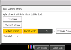Ilustrace displeje ovládacího panelu
