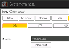 Ilustrace displeje ovládacího panelu