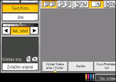 Ilustrace displeje ovládacího panelu