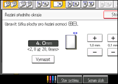 Ilustrace displeje ovládacího panelu