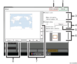 Číslovaná ilustrace ovládacího panelu zařízení