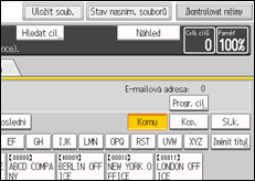 Ilustrace displeje ovládacího panelu