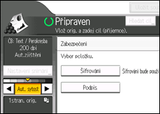 Ilustrace displeje ovládacího panelu