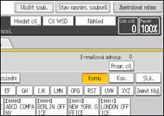 Ilustrace displeje ovládacího panelu