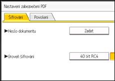 Ilustrace displeje ovládacího panelu