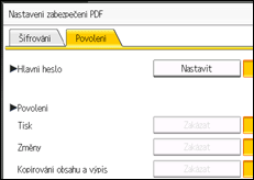 Ilustrace displeje ovládacího panelu