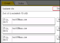 Ilustrace displeje ovládacího panelu