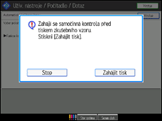 Ilustrace displeje ovládacího panelu