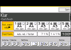 Illustration af skærmen på betjeningspanelet