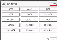 Illustration af skærmen på betjeningspanelet