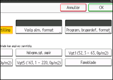 Illustration af skærmen på betjeningspanelet