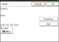 Illustration af skærmen på betjeningspanelet