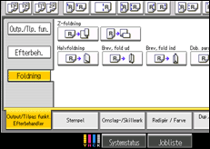 Illustration af skærmen på betjeningspanelet