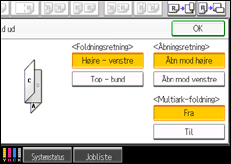 Illustration af skærmen på betjeningspanelet