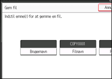 Illustration af skærmen på betjeningspanelet