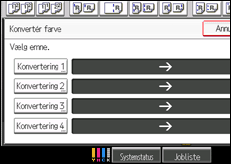 Illustration af skærmen på betjeningspanelet