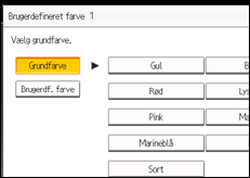 Illustration af skærmen på betjeningspanelet