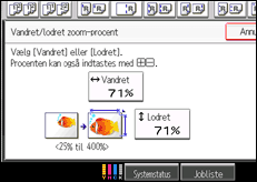Illustration af skærmen på betjeningspanelet