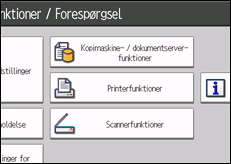 Illustration af skærmen på betjeningspanelet