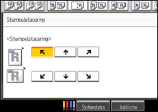 Illustration af skærmen på betjeningspanelet