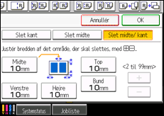 Illustration af skærmen på betjeningspanelet