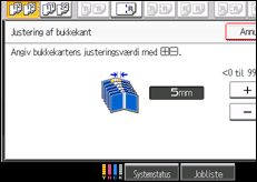 Illustration af skærmen på betjeningspanelet