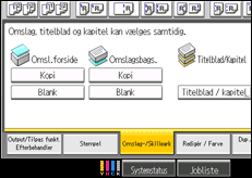 Illustration af skærmen på betjeningspanelet
