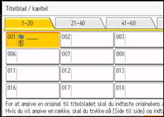 Illustration af skærmen på betjeningspanelet