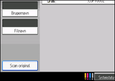 Illustration af skærmen på betjeningspanelet