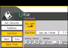 Illustration af skærmen på betjeningspanelet