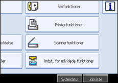 Illustration af skærm på betjeningspanel