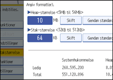 Illustration af skærm på betjeningspanel