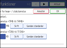 Illustration af skærm på betjeningspanel