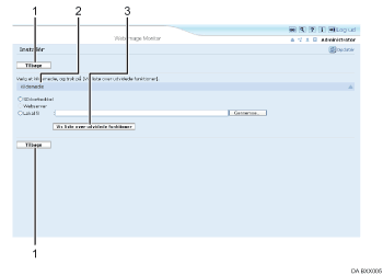 Nummereret illustration af webbrowserskærmen