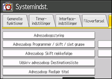 Illustration af betjeningspanelet