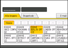 Illustration af betjeningspanelet