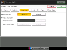 Illustration af skærmen på betjeningspanelet