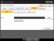 Illustration af skærmen på betjeningspanelet