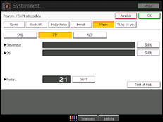 Illustration af skærmen på betjeningspanelet