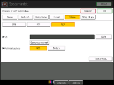 Illustration af skærmen på betjeningspanelet