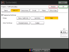 Illustration af betjeningspanelet