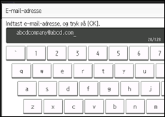 Illustration af skærmen på betjeningspanelet