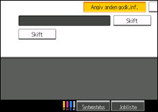 Illustration af skærmen på betjeningspanelet